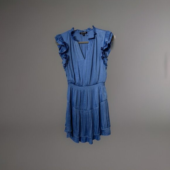 Steve Madden Blue Short Flutter Sleeve Mini Dress, Size Small, NWOT Wedding - Picture 1 of 5